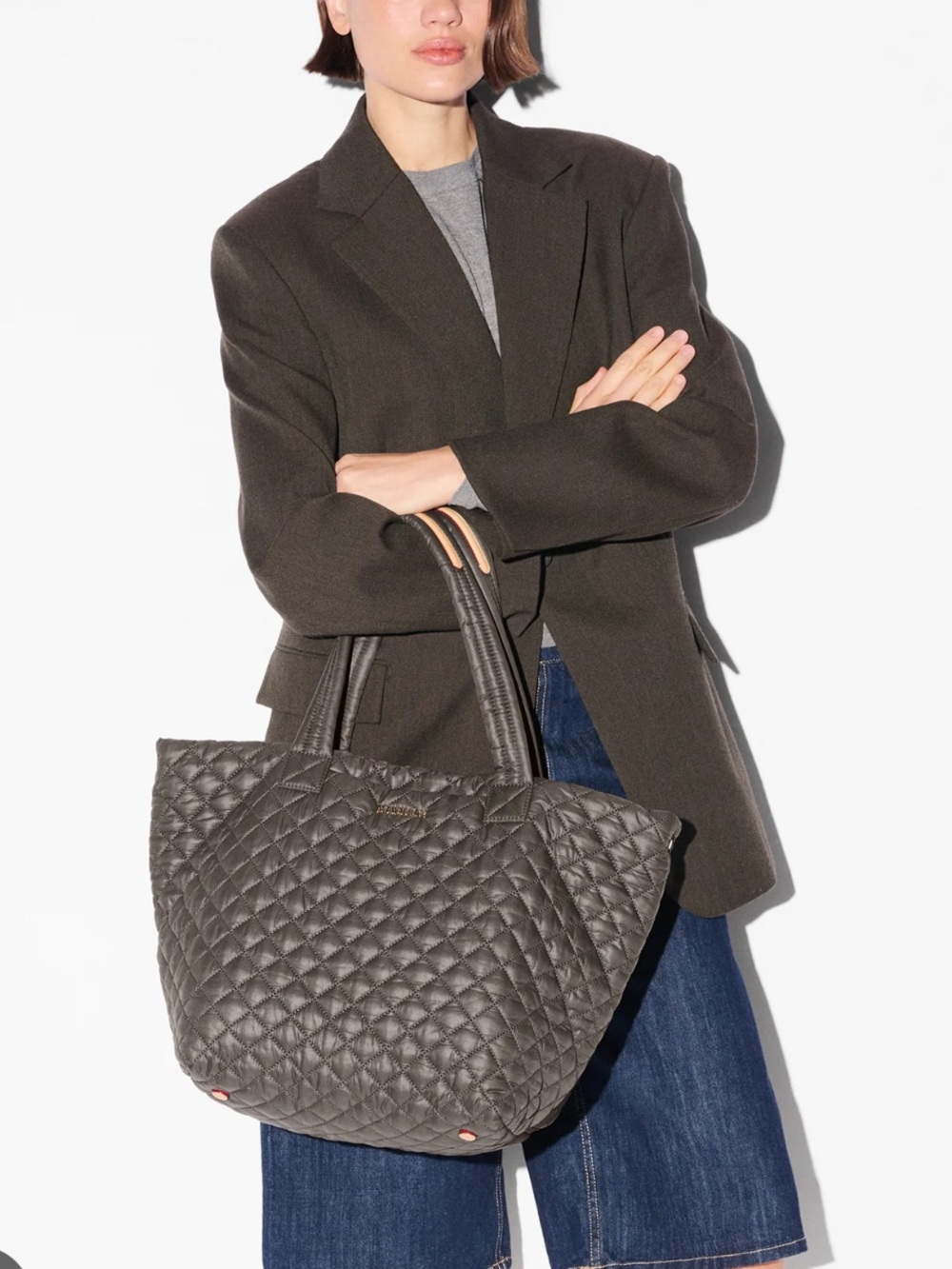 MZ Wallace Quilted Metro Medium Tote - Magnet Gray